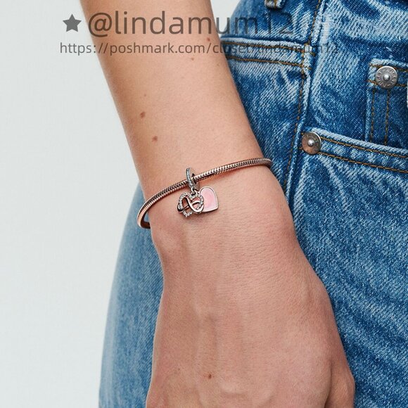 Pandora Sparkling Infinity Heart Dangle Charm - Picture 5 of 7